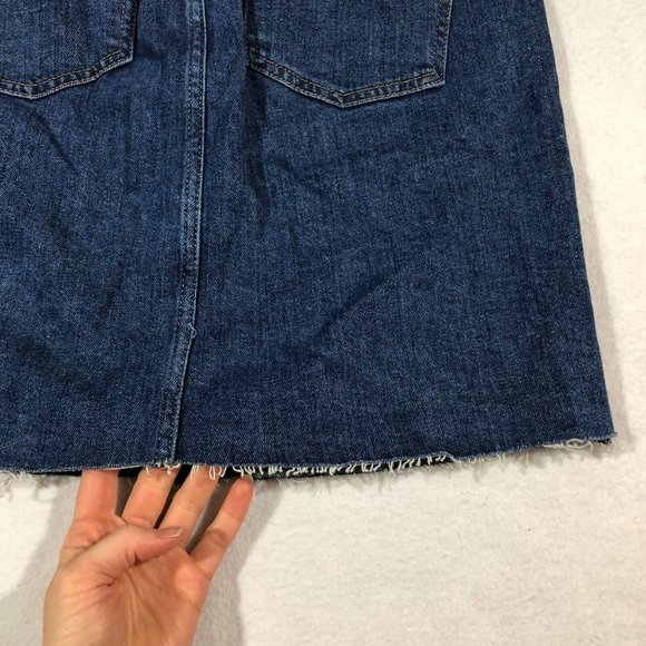 NEW Gap Womens 4 Button Front Mini Denim Jean Skirt Raw Hem #496473-00 NWT $60 - Picture 5 of 11
